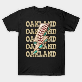 Aesthetic Design Oakland Gifts Vintage Styles Baseball T-Shirt